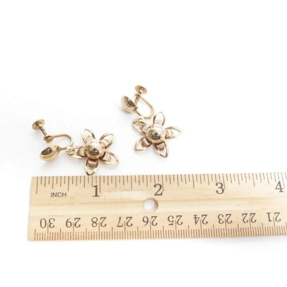 Brilliant Gold Plated Flower Earrings‎